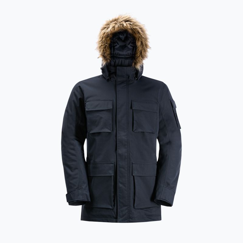 Giacca invernale da uomo Jack Wolfskin Glacier Canyon Parka blu notte 8