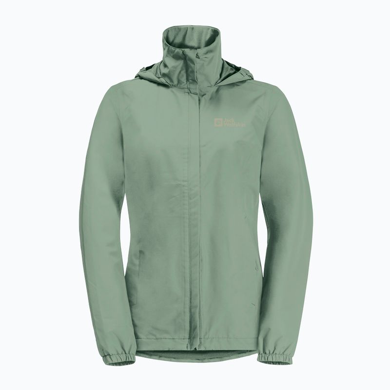Jack Wolfskin Stormy Point 2L, giacca antipioggia da donna, colore verde siepe 8