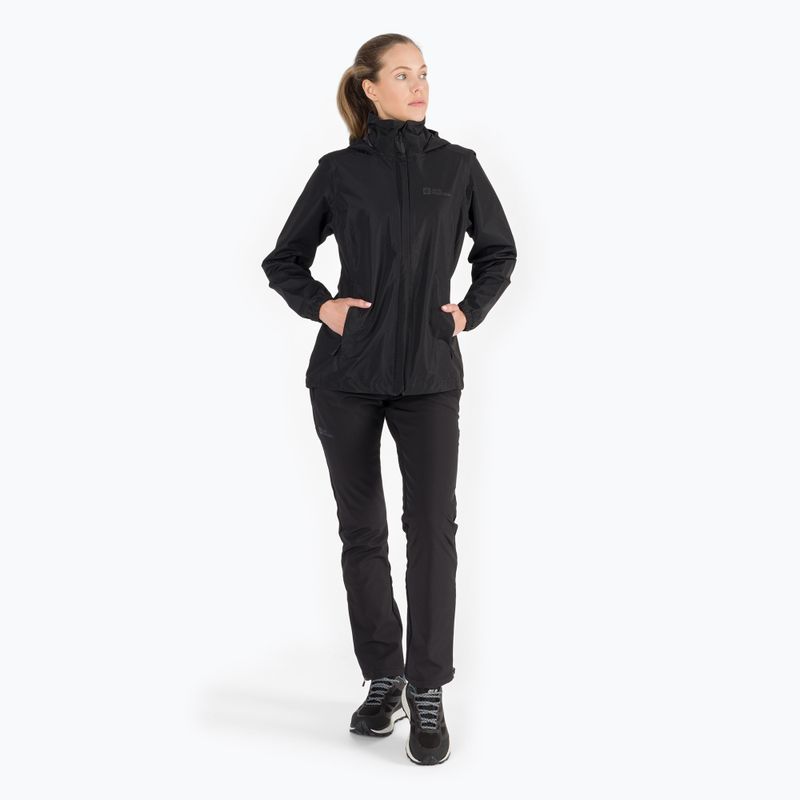 Jack Wolfskin Stormy Point 2L, giacca da pioggia da donna, nero 2