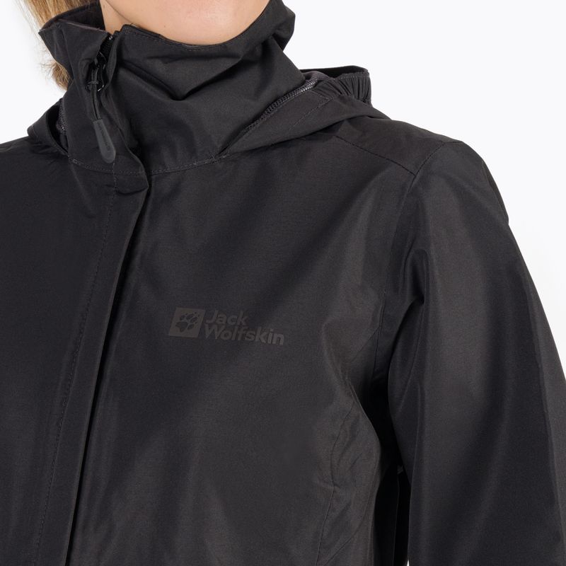 Jack Wolfskin Stormy Point 2L, giacca da pioggia da donna, nero 5