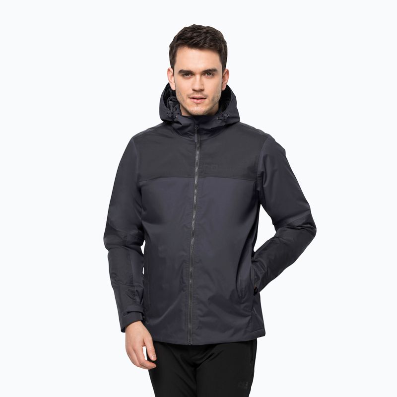 Giacca invernale da uomo Jack Wolfskin Jasper Ins ebano