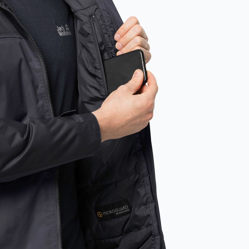 Giacca invernale da uomo Jack Wolfskin Jasper Ins ebano 4