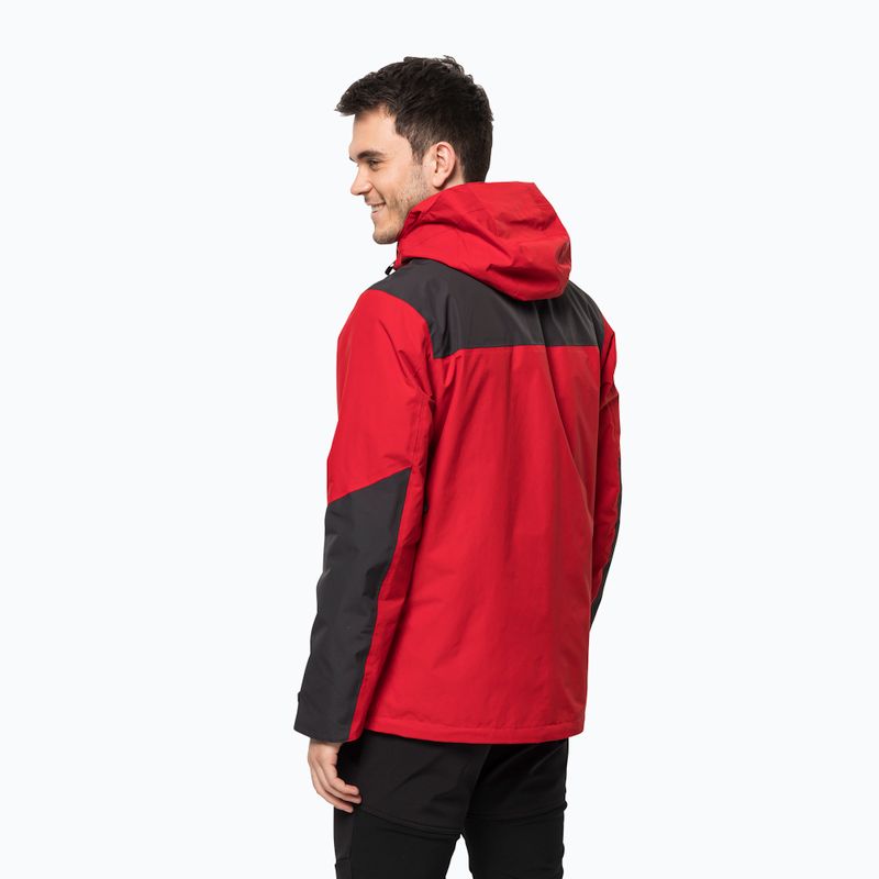 Jack Wolfskin Jasper giacca da pioggia da uomo rosso adrenalina 2