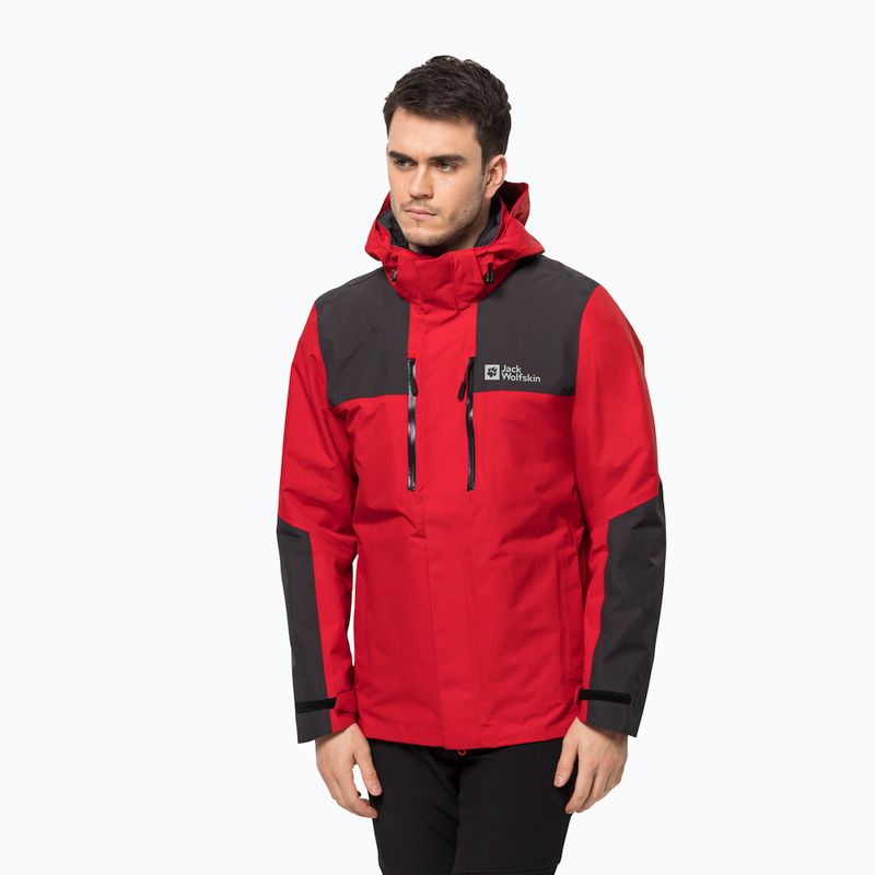 Jack Wolfskin Jasper giacca da pioggia da uomo rosso adrenalina 5