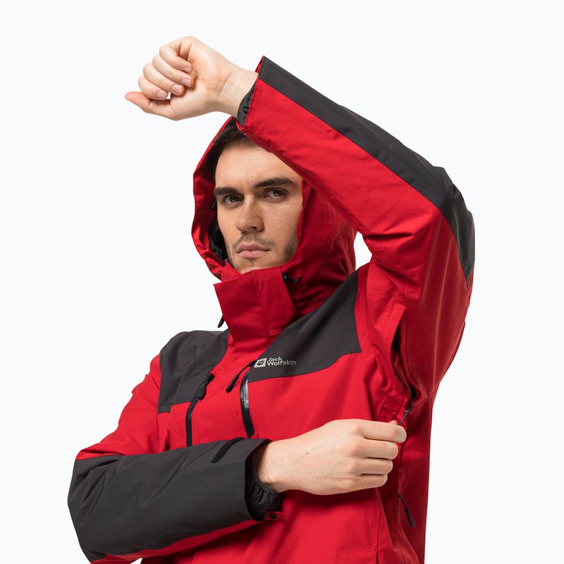 Jack Wolfskin Jasper giacca da pioggia da uomo rosso adrenalina 7