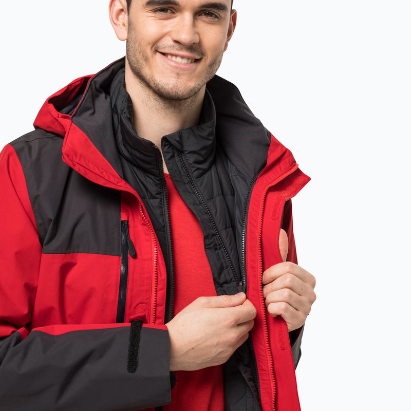 Jack Wolfskin Jasper giacca da pioggia da uomo rosso adrenalina 8
