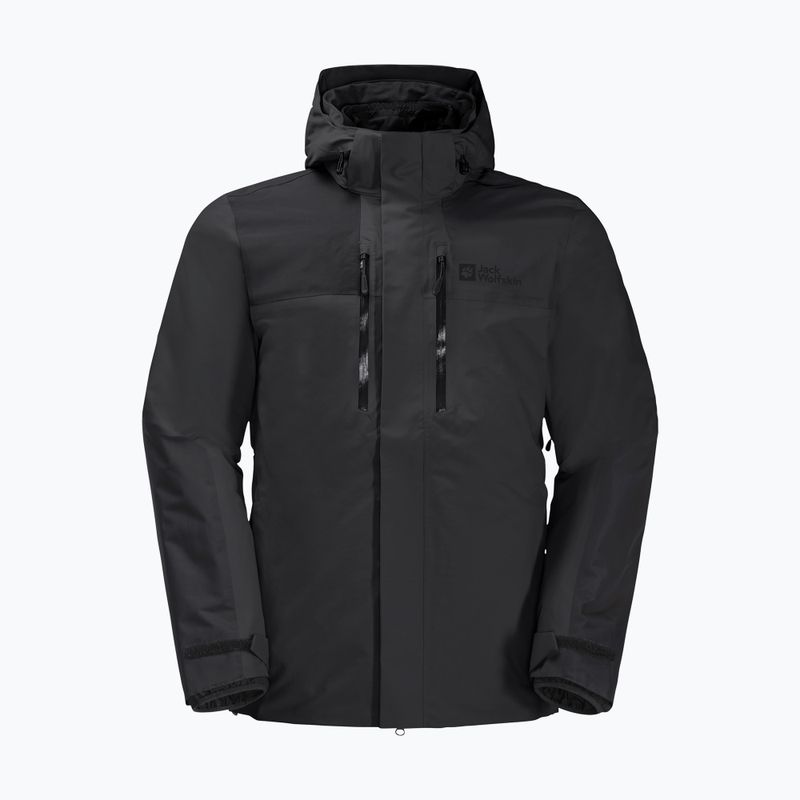 Jack Wolfskin Jasper, giacca da pioggia da uomo, nero 7