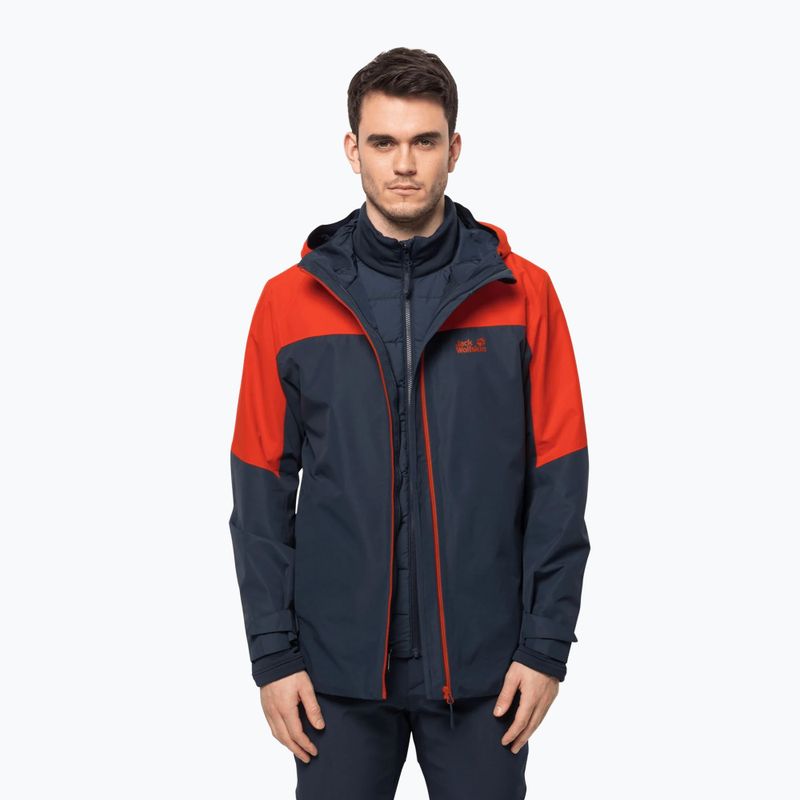 Jack Wolfskin giacca 3 in 1 da uomo Glaabach wild brier