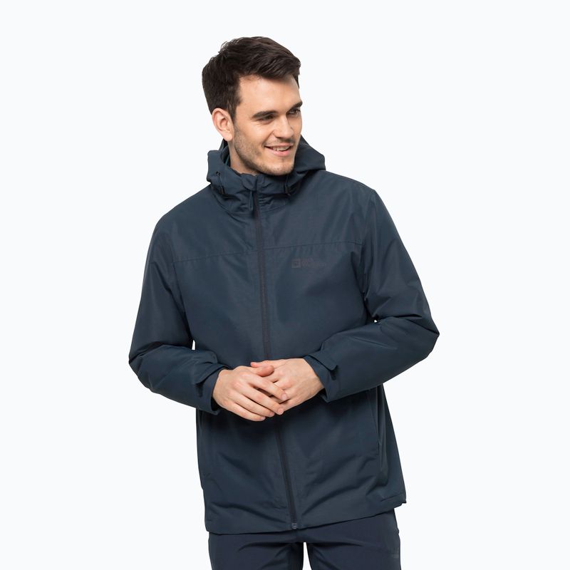 Jack Wolfskin giacca 3 in 1 da uomo Taubenberg blu notte