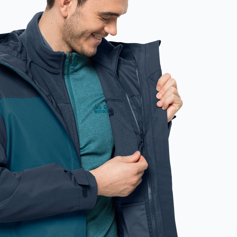 Jack Wolfskin giacca 3 in 1 da uomo Taubenberg blu corallo 8