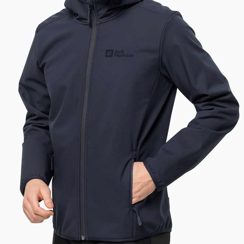 Jack Wolfskin giacca softshell da uomo Bornberg Hoody blu notte 4