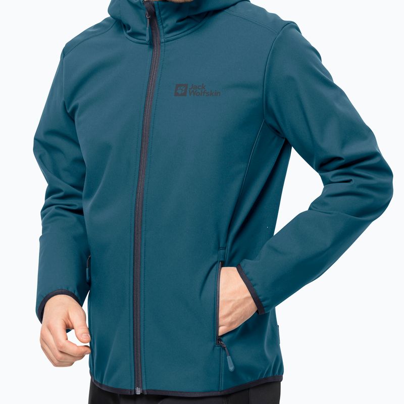 Jack Wolfskin Bornberg Hoody giacca softshell da uomo blu corallo 3