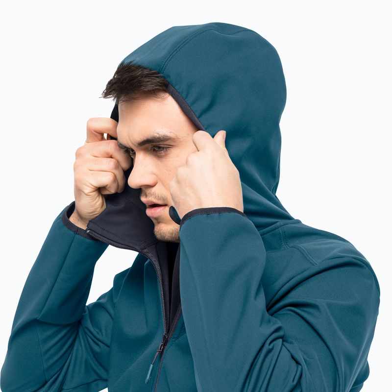 Jack Wolfskin Bornberg Hoody giacca softshell da uomo blu corallo 4