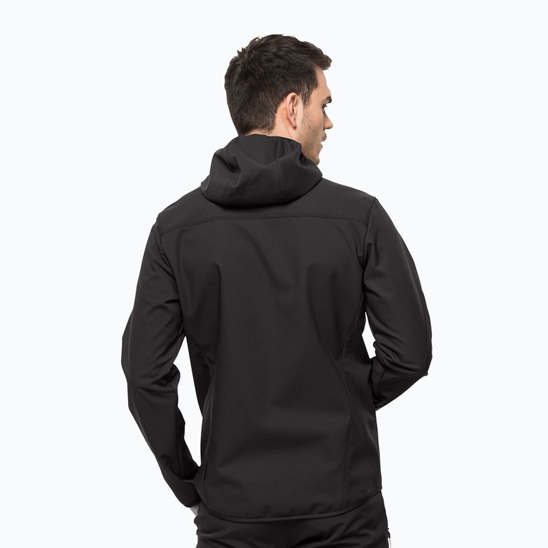 Giacca softshell Jack Wolfskin Bornberg Hoody nera da uomo 2