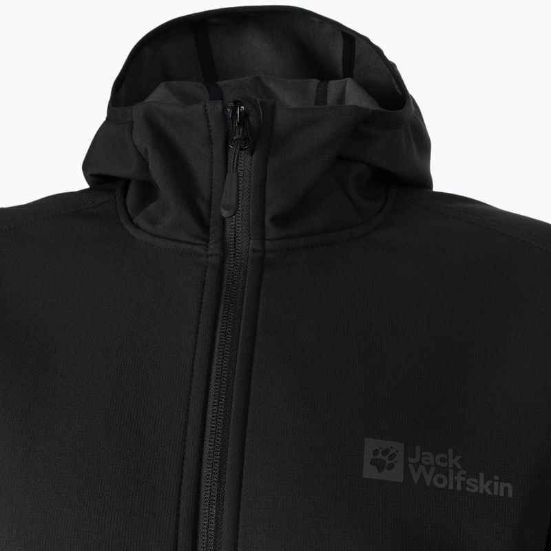 Giacca softshell Jack Wolfskin Bornberg Hoody nera da uomo 9