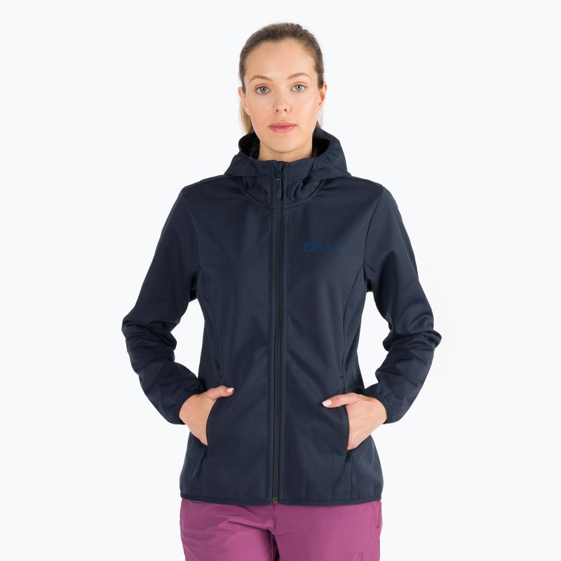 Jack Wolfskin giacca softshell da donna Windhain Hoody blu notte