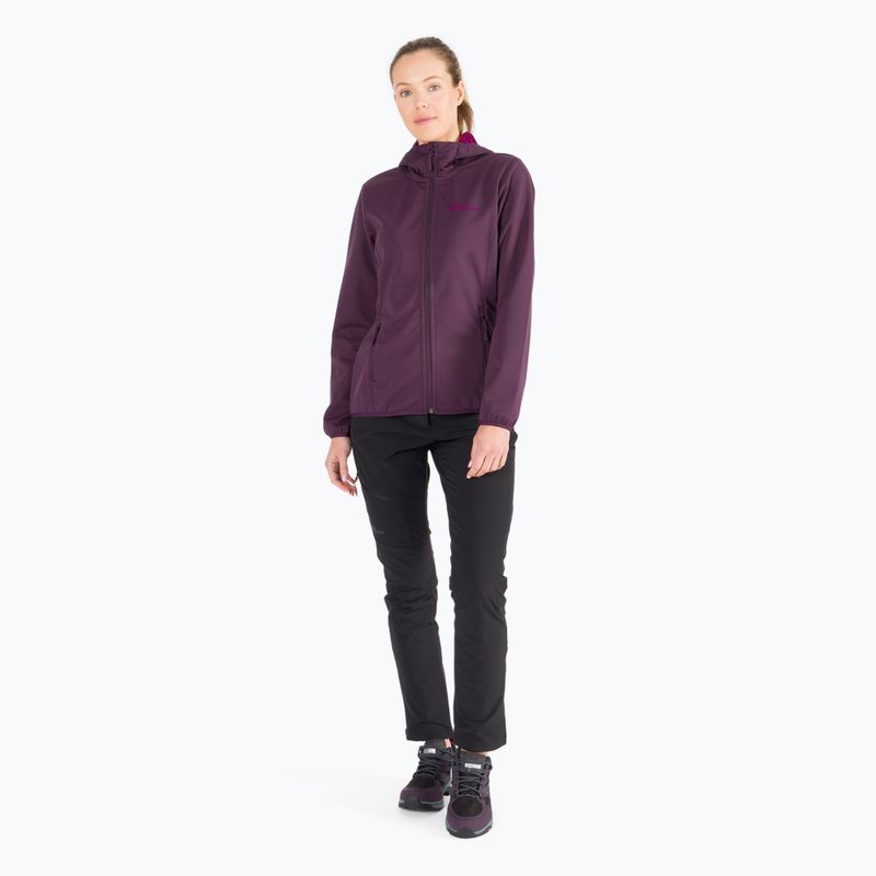 Giacca softshell Jack Wolfskin da donna Windhain Hoody grapevine 2