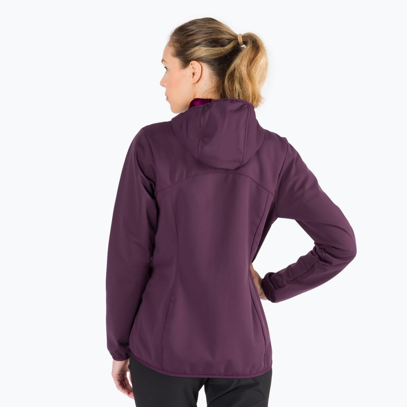 Giacca softshell Jack Wolfskin da donna Windhain Hoody grapevine 4