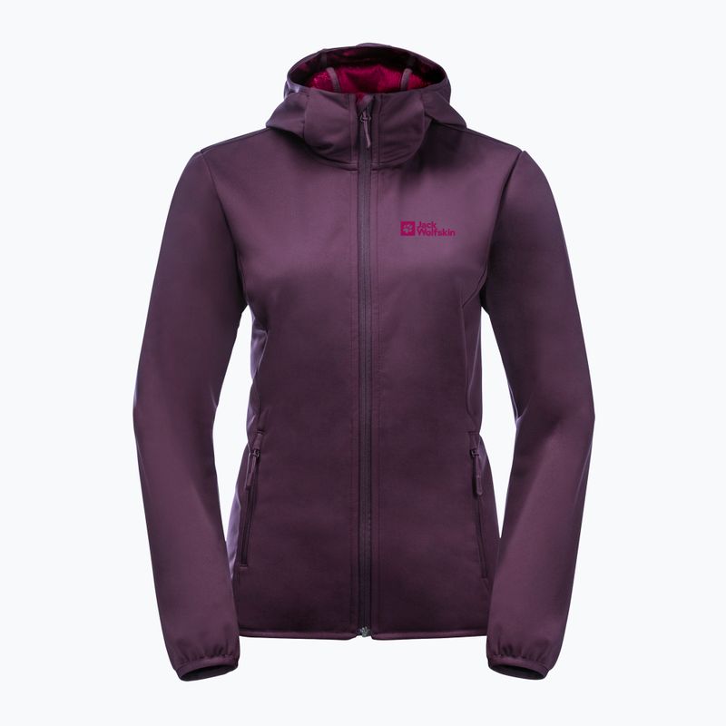 Giacca softshell Jack Wolfskin da donna Windhain Hoody grapevine 10