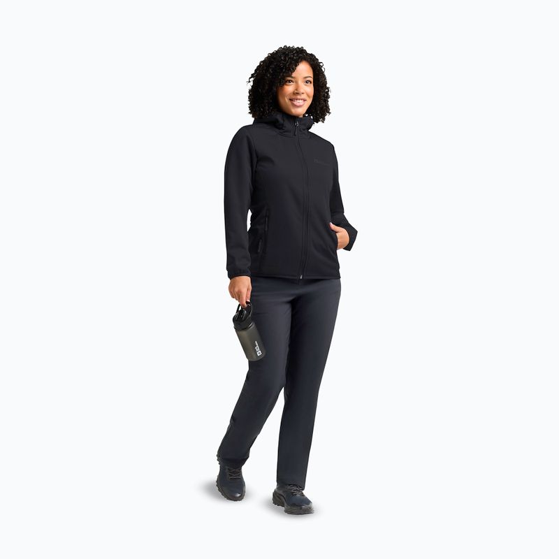 Giacca softshell donna Jack Wolfskin Windhain Hoody nera 2