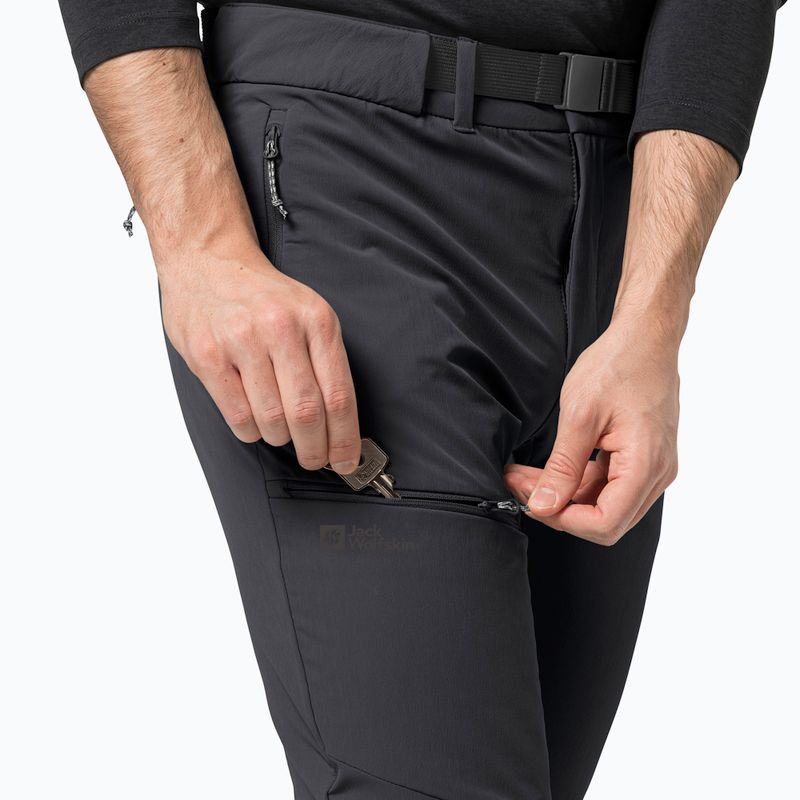 Pantaloni softshell Jack Wolfskin da uomo Holdsteig nero 4