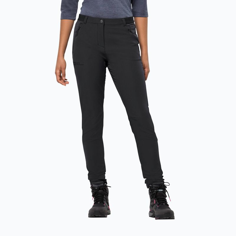 Pantaloni softshell Jack Wolfskin da donna Geigelstein Slim nero