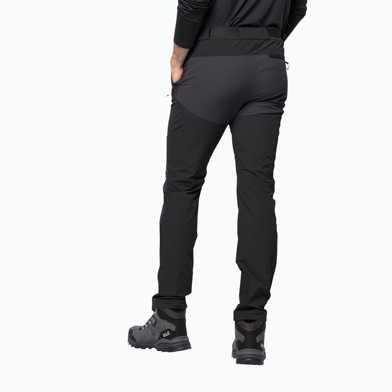 Pantaloni softshell Jack Wolfskin da uomo Ziegspitz nero 2