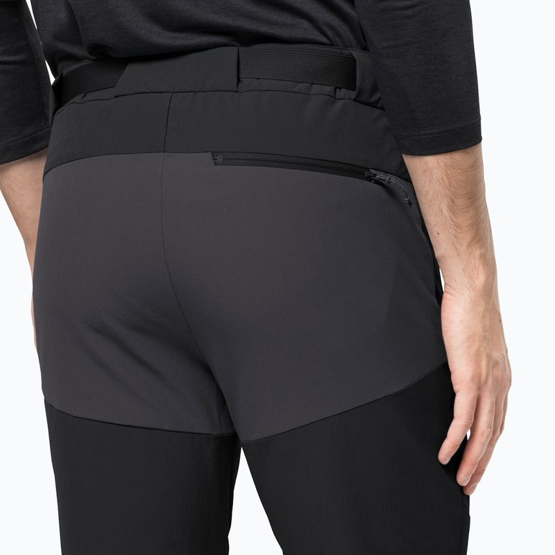 Pantaloni softshell Jack Wolfskin da uomo Ziegspitz nero 4