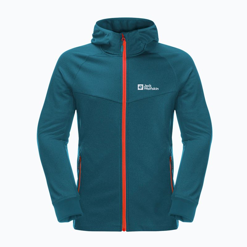 Giacca da trekking da uomo Jack Wolfskin Hydro Grid Hooded FZ blu corallo 6