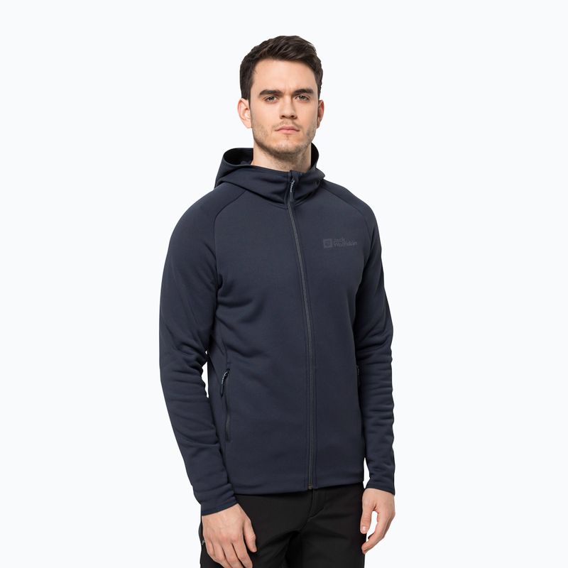 Jack Wolfskin giacca da trekking da uomo Baiselberg con cappuccio FZ blu notte