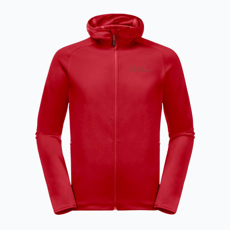 Jack Wolfskin giacca da trekking da uomo Baiselberg con cappuccio FZ rosso adrenalina 5