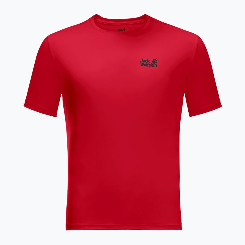 Maglietta da trekking da uomo Jack Wolfskin Tech adrenaline rosso 3