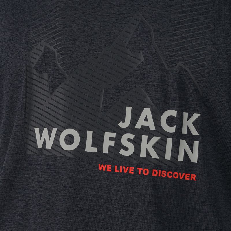 Maglietta Jack Wolfskin Hiking Graphic ebano da uomo 6