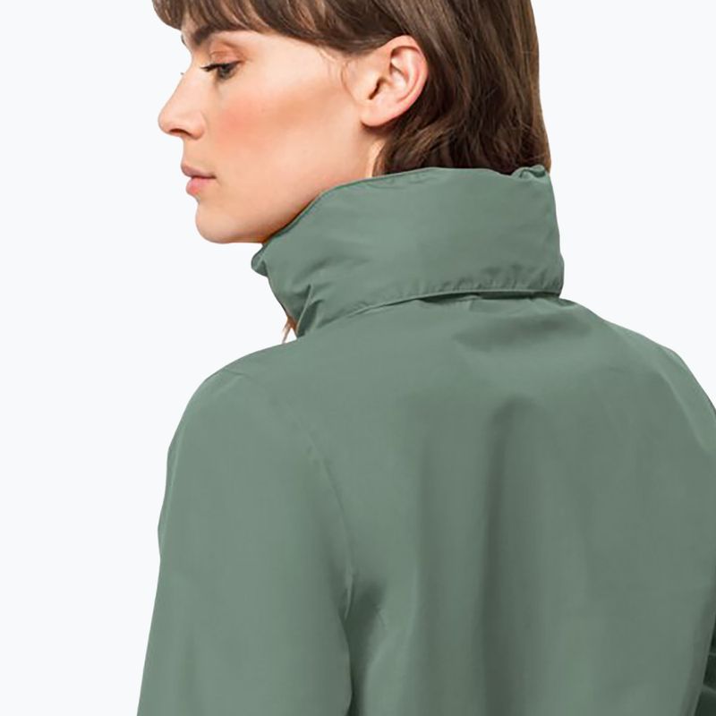 Jack Wolfskin Stormy Point 2L giacca antipioggia da donna verde picnic 4