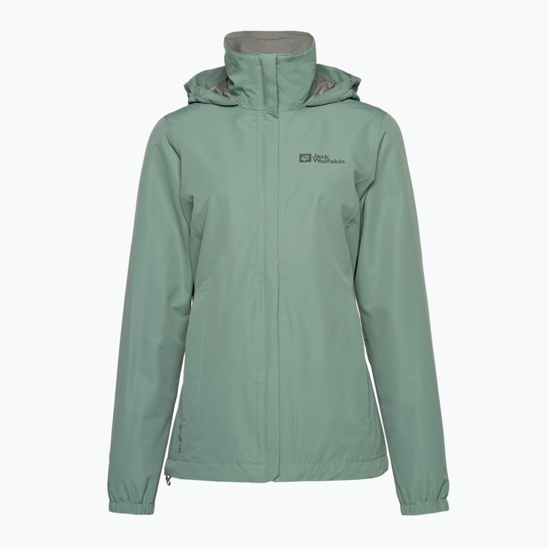 Jack Wolfskin Stormy Point 2L giacca antipioggia da donna verde picnic 6