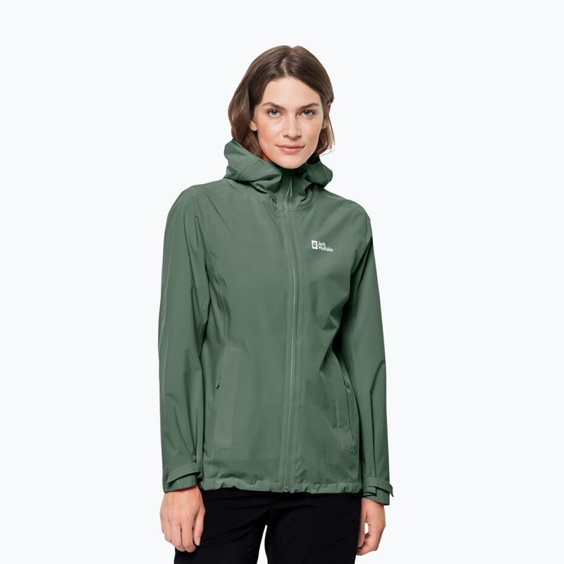 Jack Wolfskin giacca da pioggia da donna Pack & Go Shell verde picnic