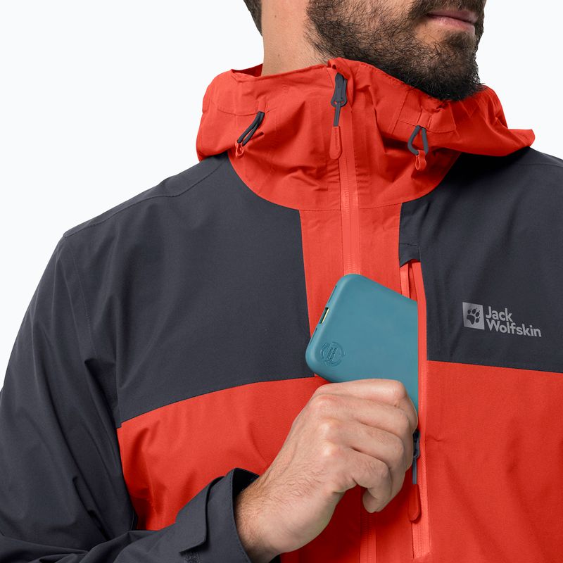 Giacca antipioggia Jack Wolfskin Go Hike strong da uomo di colore rosso 3