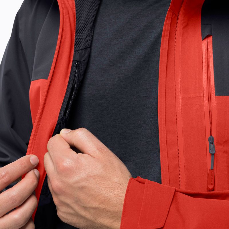 Giacca antipioggia Jack Wolfskin Go Hike strong da uomo di colore rosso 4