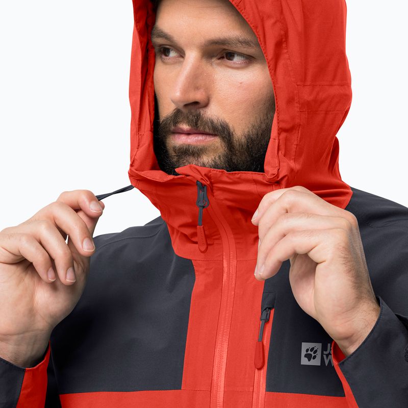 Giacca antipioggia Jack Wolfskin Go Hike strong da uomo di colore rosso 5