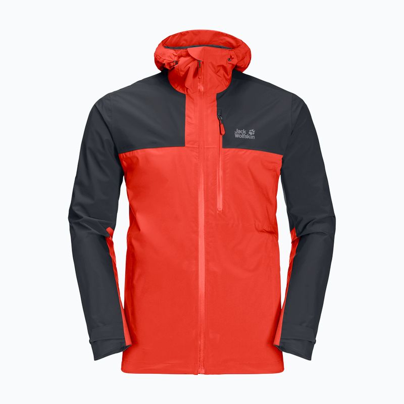 Giacca antipioggia Jack Wolfskin Go Hike strong da uomo di colore rosso 7