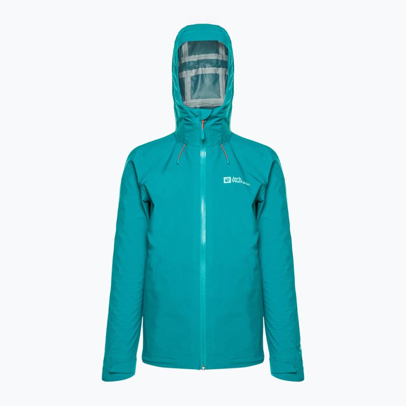 Jack Wolfskin Highest Peak, giacca da pioggia da donna, blu piastrella 6