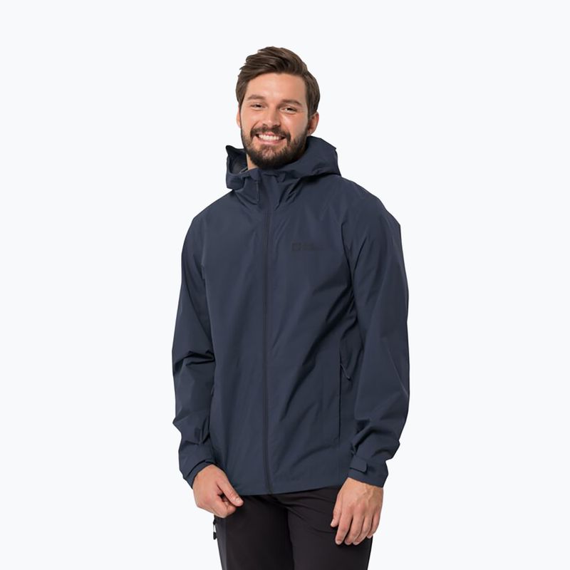 Jack Wolfskin giacca da pioggia da uomo Elsberg 2.5L blu notte