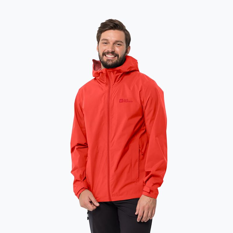 Jack Wolfskin giacca da pioggia da uomo Elsberg 2.5L rosso forte