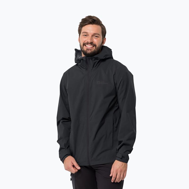 Jack Wolfskin giacca da pioggia da uomo Elsberg 2.5L nero