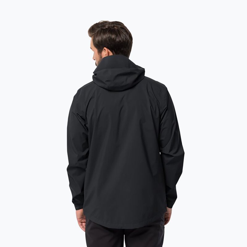 Jack Wolfskin giacca da pioggia da uomo Elsberg 2.5L nero 2