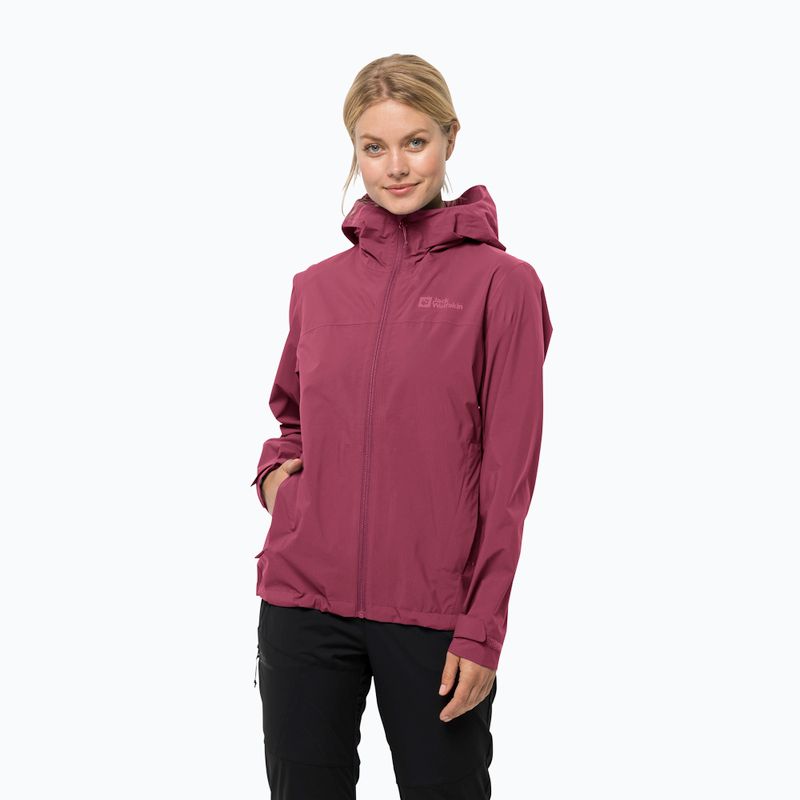 Jack Wolfskin giacca da pioggia da donna Elsberg 2.5L rosso sangria