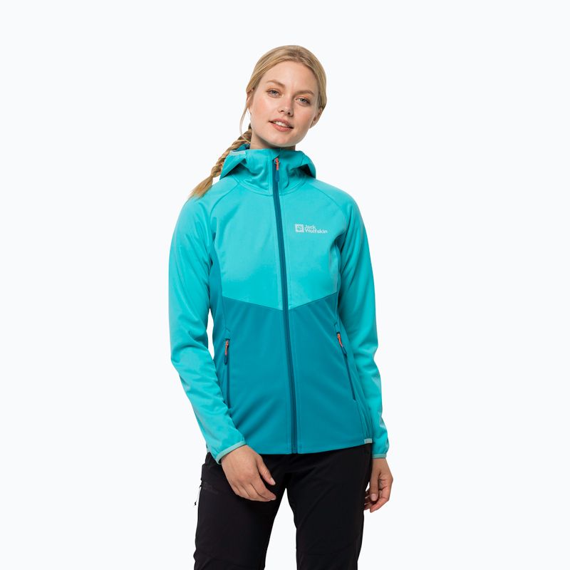 Giacca Jack Wolfskin Go Hike Softshell da donna, blu piastrella