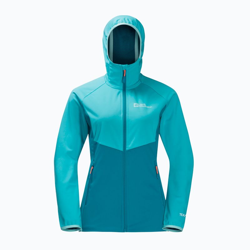 Giacca Jack Wolfskin Go Hike Softshell da donna, blu piastrella 5