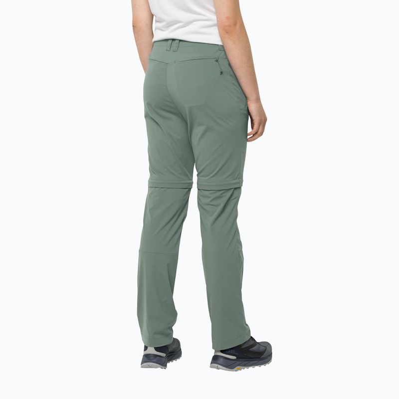 Pantaloni softshell da donna Jack Wolfskin Glastal Zip Off picnic verde 2
