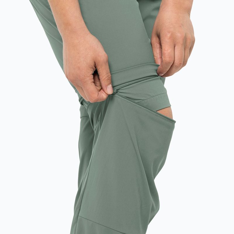 Pantaloni softshell da donna Jack Wolfskin Glastal Zip Off picnic verde 4